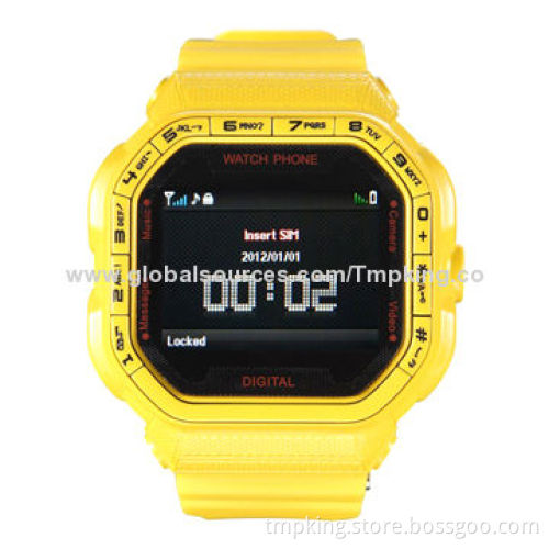 Watch Mobile Phone with 1.55-inch TFT Display and Integrated Handsfree Speaker with Bluetooth and FM